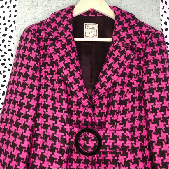 Nanette Lepore Houndstooth Wool Blend Coat - Picture 6 of 8
